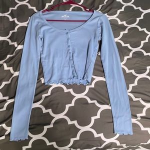 light blue long button up long sleev